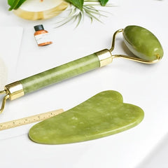 Jade Roller Natural Stone Massager Gua Sha Set For Face Eye Neck Skin Care