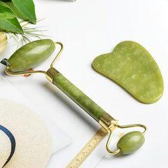 Jade Roller Natural Stone Massager Gua Sha Set For Face Eye Neck Skin Care
