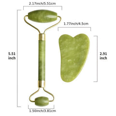 Jade Roller Natural Stone Massager Gua Sha Set For Face Eye Neck Skin Care