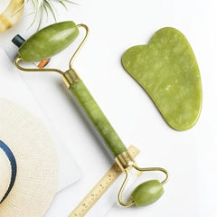 Jade Roller Natural Stone Massager Gua Sha Set For Face Eye Neck Skin Care