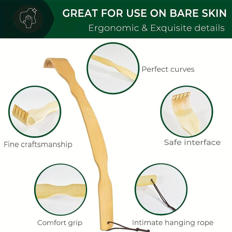 Bamboo Curved Long Handle Wooden Back Scratcher