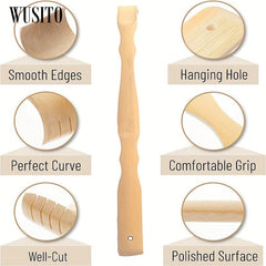 Bamboo Back Scratcher Wooden Long Handle Portable Scratcher