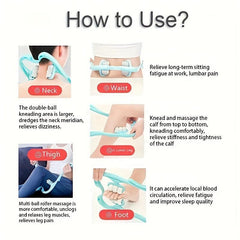 6 Rounds Cervical Spine Massager Clip - Manual Neck Waist Rotary Massage Tool