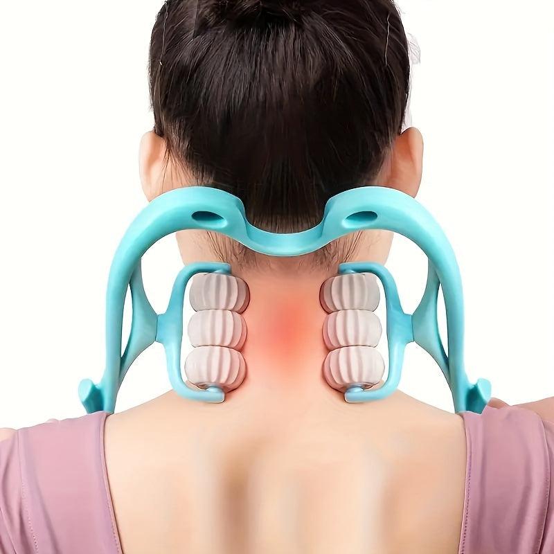 6 Rounds Cervical Spine Massager Clip - Manual Neck Waist Rotary Massage Tool