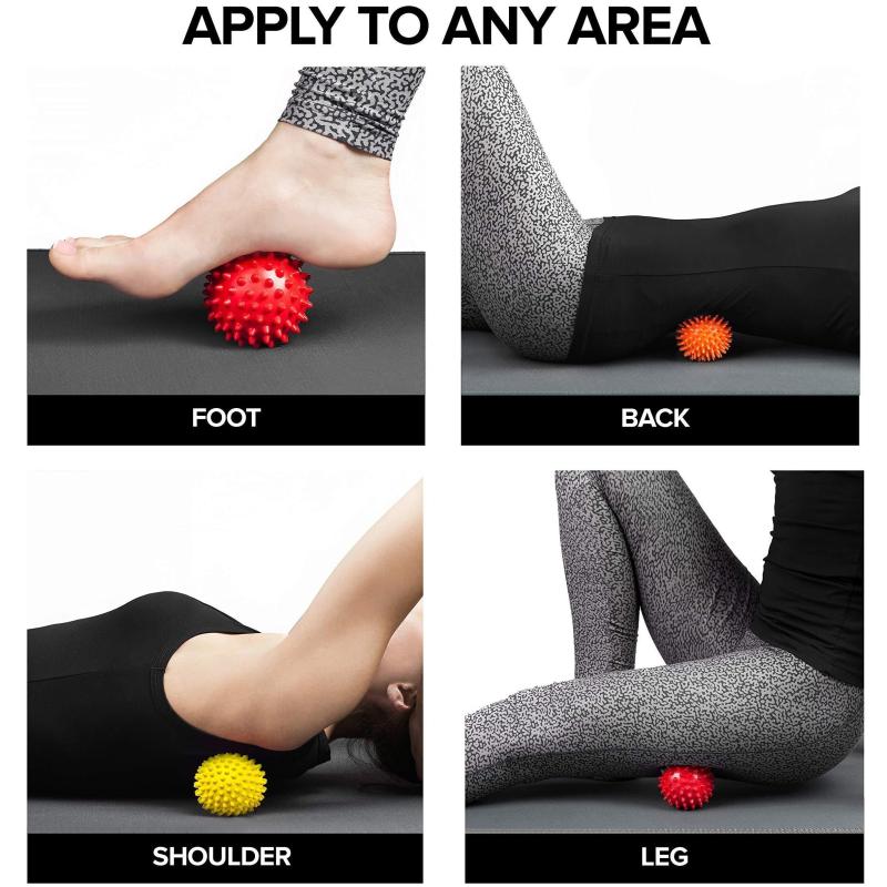 Spiky Massage Balls Set - Feet Back Hands Muscles Massager Rollers