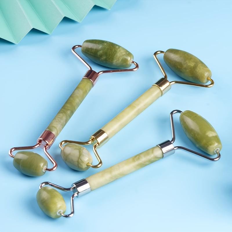 2pcs Jade Gua Sha Board Roller Set Facial Massage Tool Body Gua Sha Massager