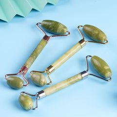 2pcs Jade Gua Sha Board Roller Set Facial Massage Tool Body Gua Sha Massager