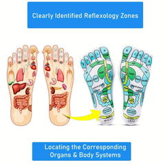 Foot Acupressure Socks + Point Charts Massage Sticks