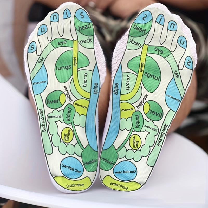 Foot Acupressure Socks + Point Charts Massage Sticks