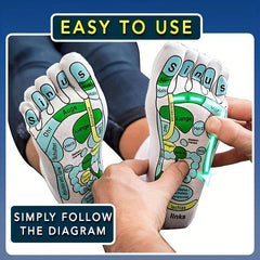 Foot Acupressure Socks + Point Charts Massage Sticks
