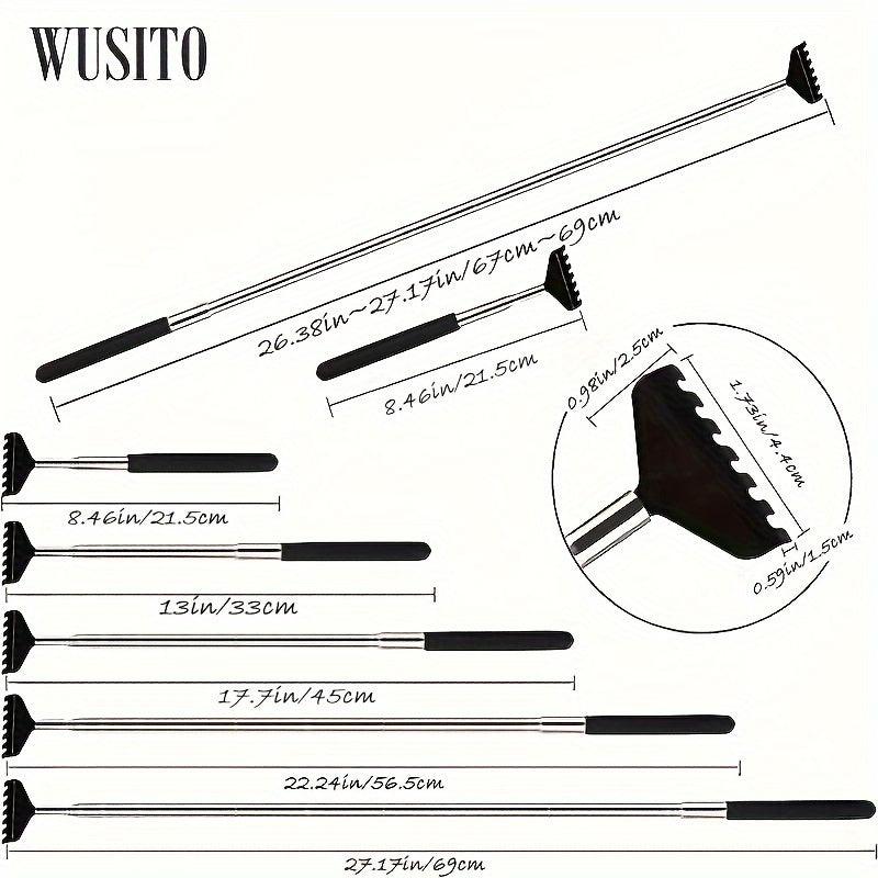 Telescoping Stainless Steel Back Scratcher with Gift Bag - Portable Massage Tool