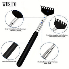 Telescoping Stainless Steel Back Scratcher with Gift Bag - Portable Massage Tool