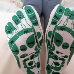 Acupressure Reflexology Socks Foot Massage 5 Toe Separate Socks