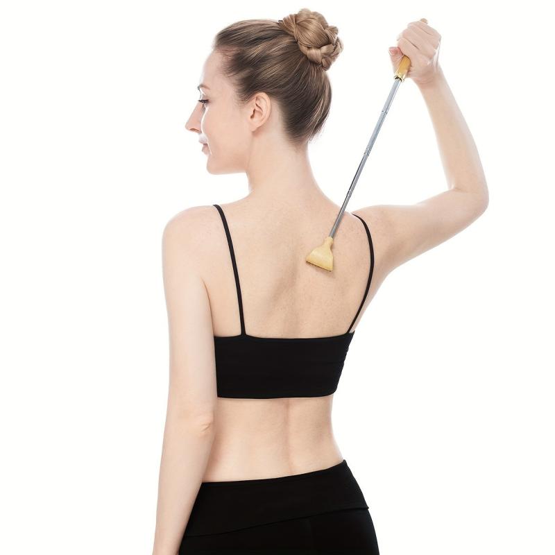 Bamboo Back Scratcher Retractable Long Handle Portable Scraper