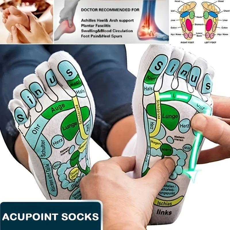 Illustrated Acupoint Socks Massage Socks with Massage Stick