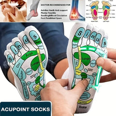 Illustrated Acupoint Socks Massage Socks with Massage Stick