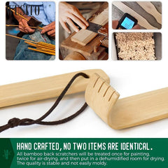 2pcs Long Handle Bamboo Back Scratcher Wooden Back Scratcher Gift