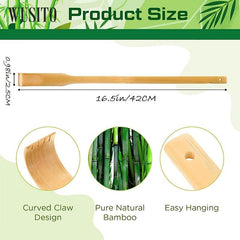2pcs Long Handle Bamboo Back Scratcher Wooden Back Scratcher Gift