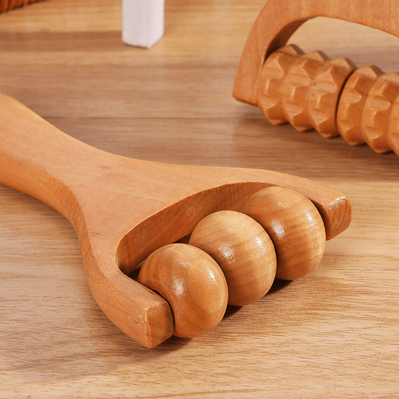 Wooden Roller Massager for Body Therapy Foot Face Shoulder Neck