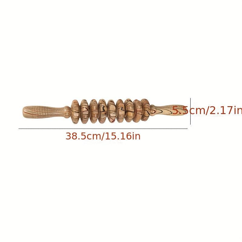 Wood Grain 9 Wheel Back Massager for Body and Abdomen