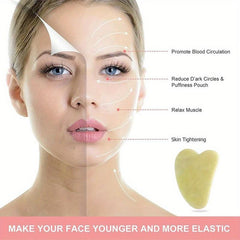 Natural Stone Jade Gouache Scraper Facial Gua Sha Tools Neck Massager