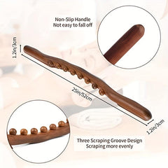 Wooden Massage Stick 8 Beads Scraping Tool Lymphatic Drainage Massager