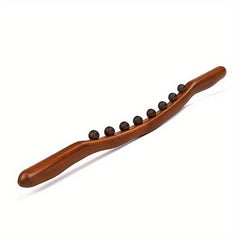 Wooden Massage Stick 8 Beads Scraping Tool Lymphatic Drainage Massager