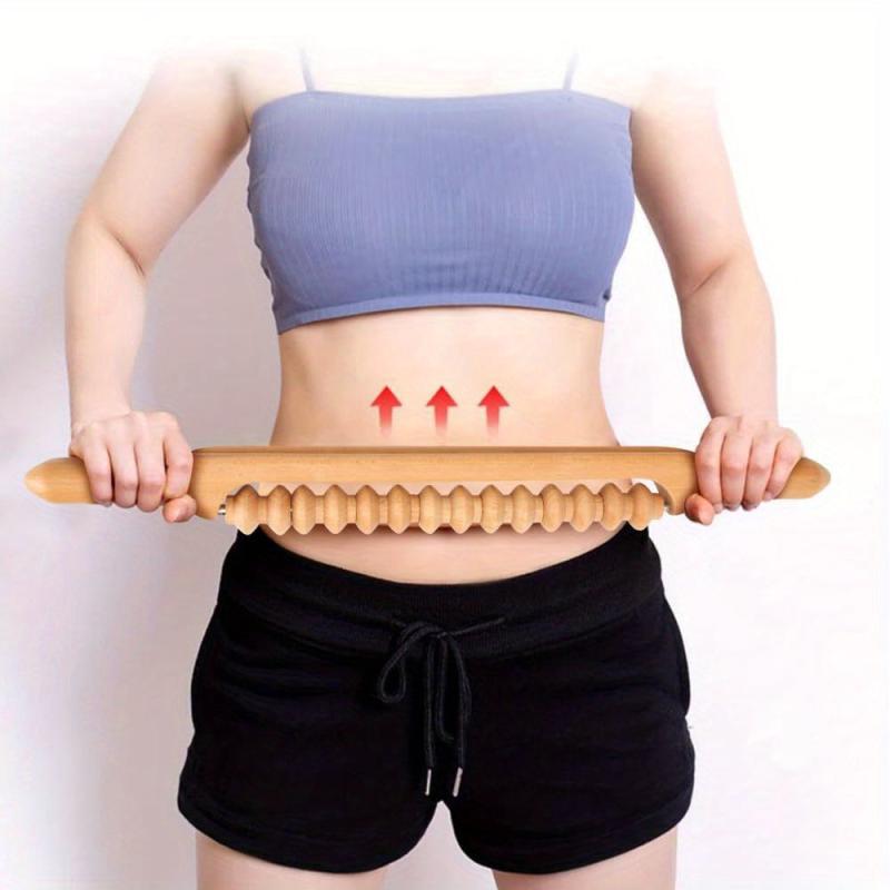 Beech Wood Massage Roller Stick for Lymphatic Drainage and Muscle Release
