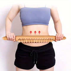 Beech Wood Massage Roller Stick for Lymphatic Drainage and Muscle Release