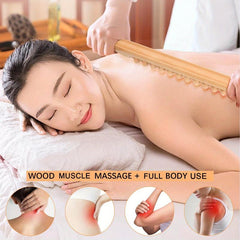 Beech Wood Massage Roller Stick for Lymphatic Drainage and Muscle Release