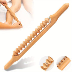 Beech Wood Massage Roller Stick for Lymphatic Drainage and Muscle Release