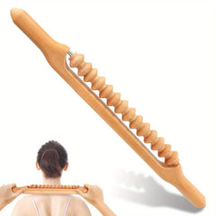 Beech Wood Massage Roller Stick for Lymphatic Drainage and Muscle Release