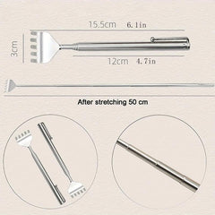 2pcs Extendable Back Scratcher Stainless Steel Telescopic Claw Massager