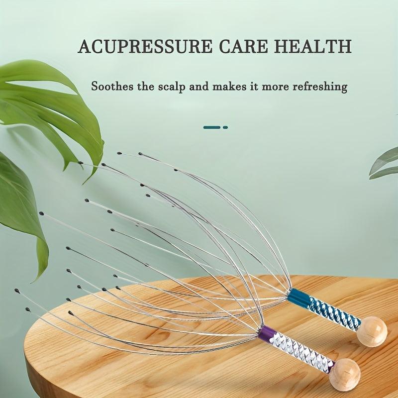 Head Neck Scalp Massage Tool Stress Tension Relax Random