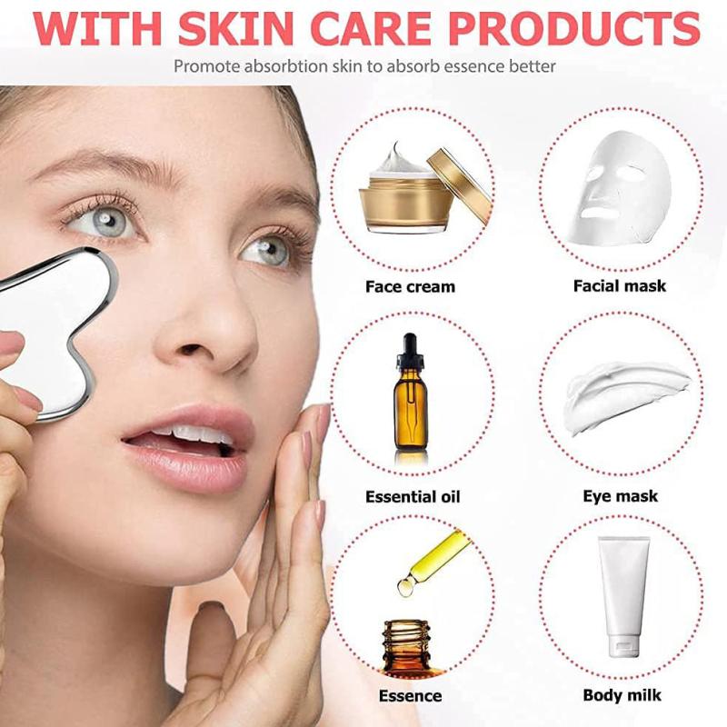 Stainless Steel Scraper Gua Sha Tool for Face Lift Anti Aging Skin Tightening