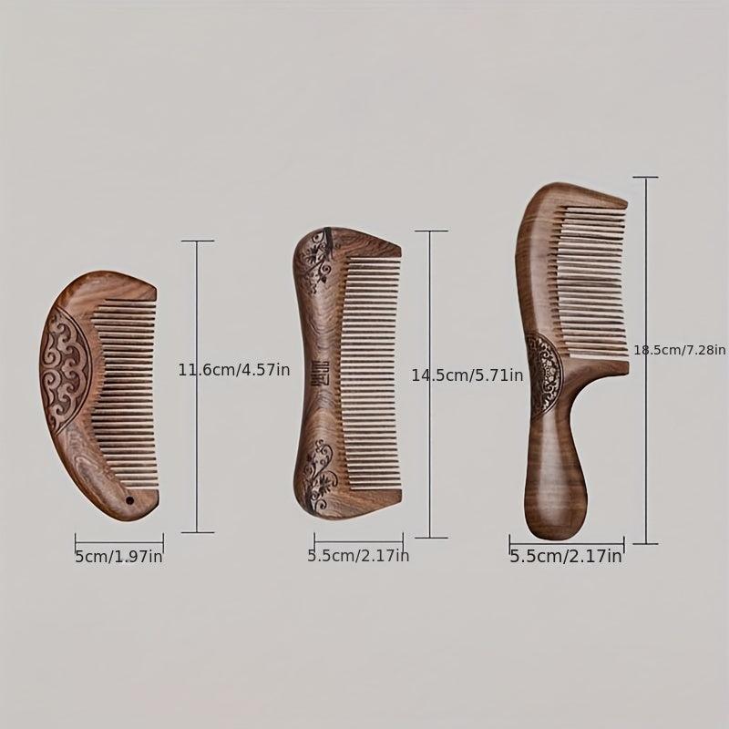 Sandalwood Hair Comb Scalp Massage Tool For Hair Care
