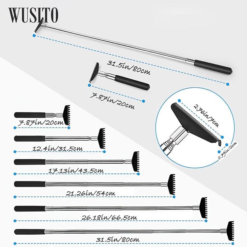 1pc Extendable Back Scratcher Metal Stainless Steel Telescoping Tool