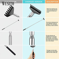 1pc Extendable Back Scratcher Metal Stainless Steel Telescoping Tool