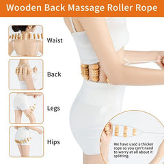 Wood Back Roller Strip Trigger Point Self Massager Full Body Muscle Massage