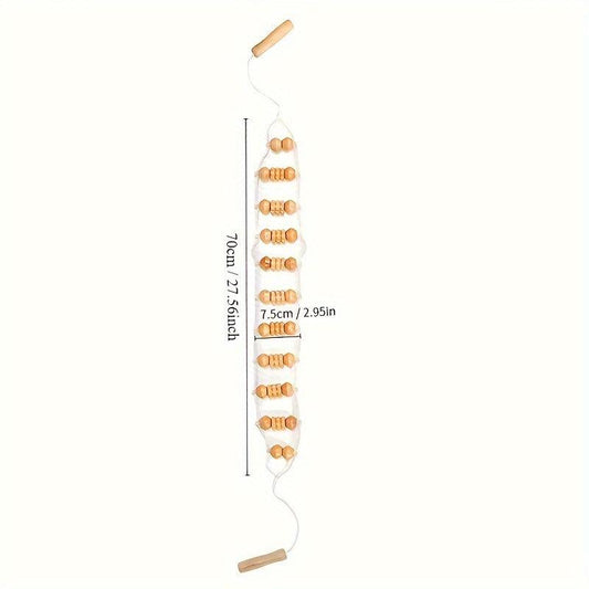 Wood Back Roller Strip Trigger Point Self Massager Full Body Muscle Massage