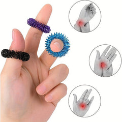 6pcs Mini Finger Massage Ring Carbon Steel Spring Finger Pressure Ring