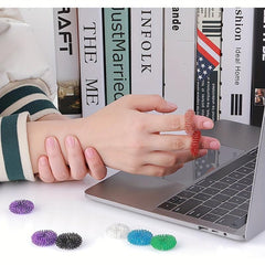 6pcs Mini Finger Massage Ring Carbon Steel Spring Finger Pressure Ring