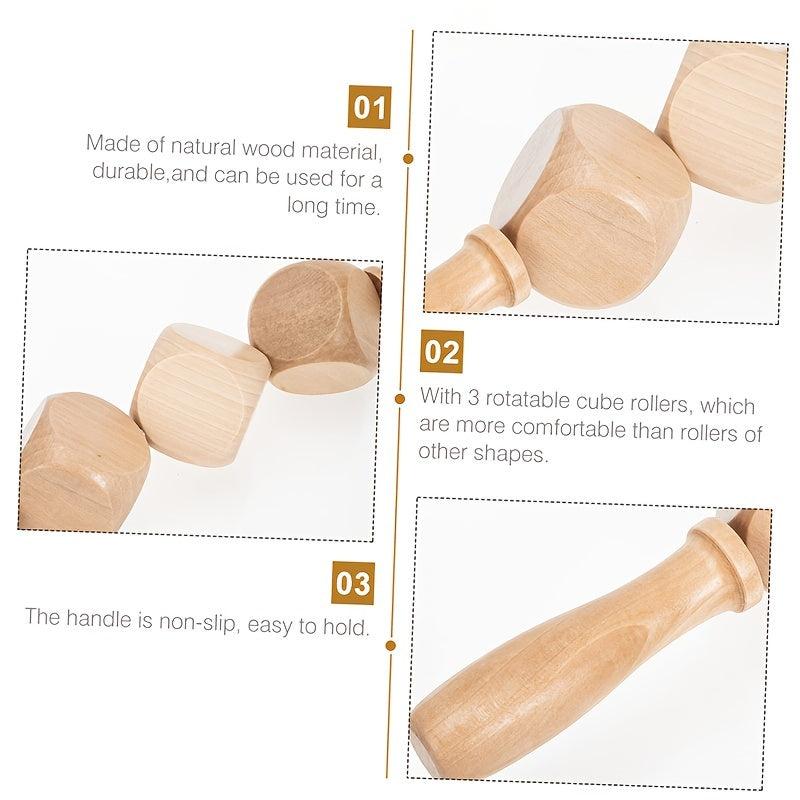 Wooden 5 Cube Shape Massage Roller Household Manual Massager