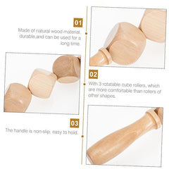Wooden 5 Cube Shape Massage Roller Household Manual Massager