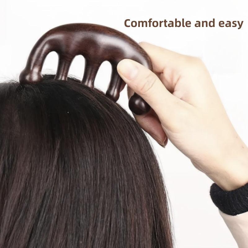Dolphin Massage Comb Five tooth Scalp Massage Natural Sandalwood