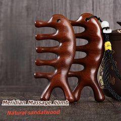 Dolphin Massage Comb Five tooth Scalp Massage Natural Sandalwood