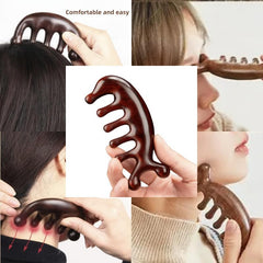 Dolphin Massage Comb Five tooth Scalp Massage Natural Sandalwood