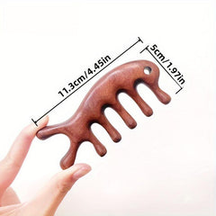 Dolphin Massage Comb Five tooth Scalp Massage Natural Sandalwood