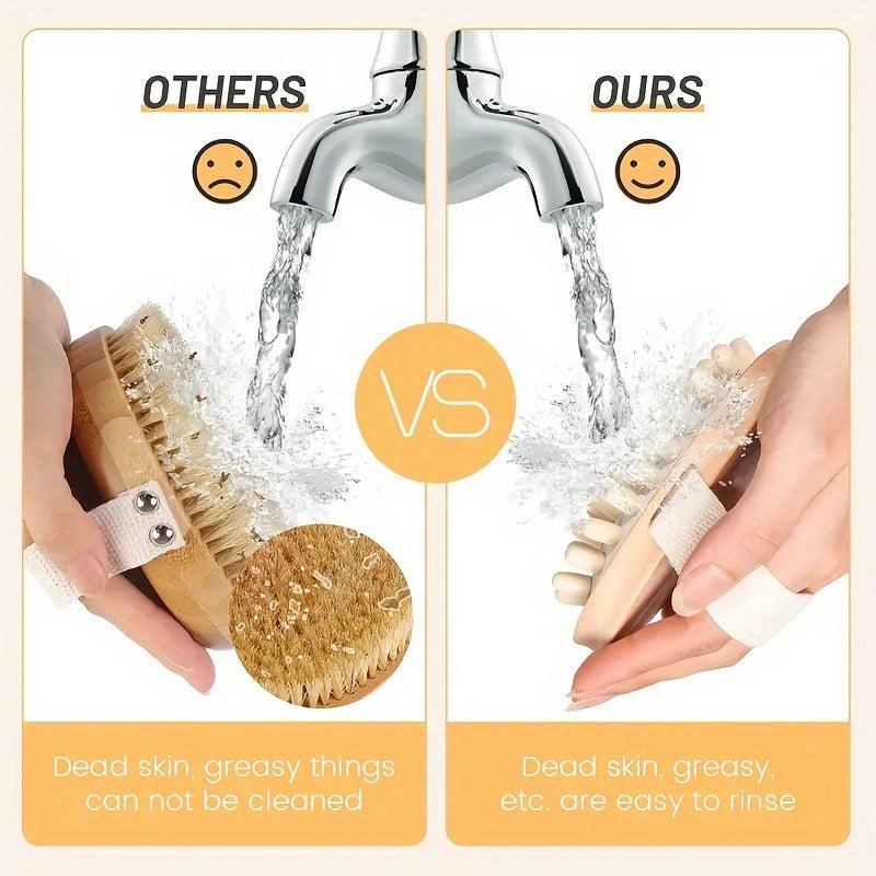 Wooden Body Brush Hand Held Massager Head Scalp Massage Tool