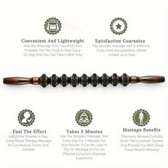 Wooden Handle Fascial Massage Roller Trigger Points
